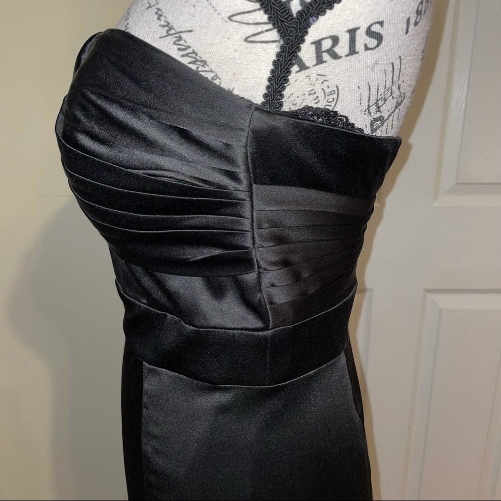 BCBGeneration Satin Black Dress Prom Black Tie Size 2 - Picture 7 of 15